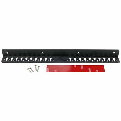 T-H Marine Tackle Titan Fishing Lure Rack – 14" Black – Holds 40+ Hook and Rig Lures – Tackle Storage Organizer with 20 Large & 22 Small Holes – Mounts with Screws or Tape – Compact Boat Use