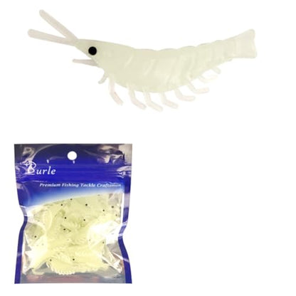 50pcs Shrimp Bait, Trout Bait Rubber Artificial Bait for Saltwater and Freshwater Fishing for Sturgeon Bass Trout
