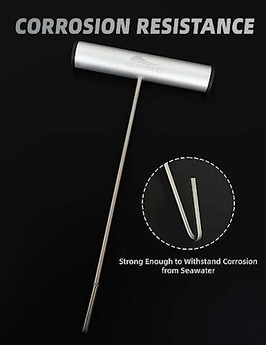 BLUEWING Fishing Hook Remover 12in/24in Stainless Steel Fish Dehooker Saltwater Push and Pull Dehooking Tool, Twist Resistance Design 1pc - color: Silver, size: 12", style: Single Curve Design