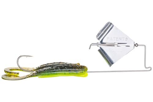 Lew's Strike King Lures KVD Toad Buzz Lure Freshwater 3 8 Oz 5 0 Hook Package of 1 - color: Green Pumpkin/Chartreuse Belly