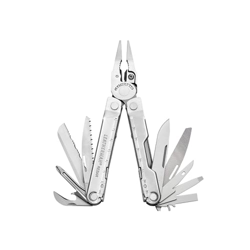LEATHERMAN, Rebar Multitool with Premium Replaceable Wire Cutters and Saw, Stainless Steel - color: Silver