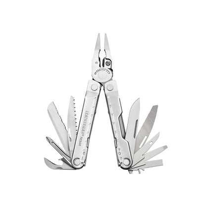 LEATHERMAN, Rebar Multitool with Premium Replaceable Wire Cutters and Saw, Stainless Steel - color: Silver
