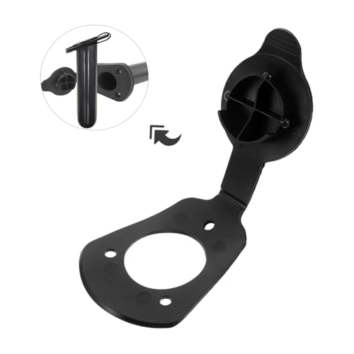 4 Pcs Kayak Fishing Rod Holder Gasket, Black PVC 7.98x2.95 Inch Kayak Rod Holder, Flush Mount Cap Cover Boat Accessories Hatch Replacement Parts