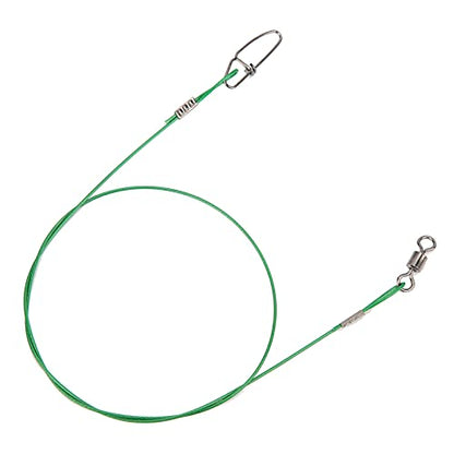 Anti Bite Fishing Line Steel Wire Leader with Rolling, Heavy Duty Fishing Wire Leash for Sea Enthusiasts - color: Green