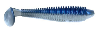 Phat Pak Baits - Phat Swimmer Keitech Style Paddletail Swimbait 2.8" 30ct Ribbed Scented Soft Plastic Bass Fishing Lure - color: Pro Blue Pearl