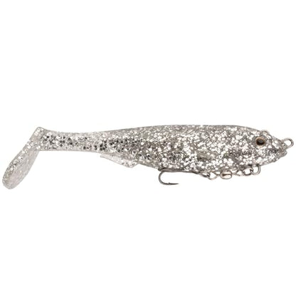 Strike King Final Copy Fishing Lure, Pre-Rigged Soft Plastic Swimbait, Free-Swinging Size 4 Treble Hook, Belly Magnetic Hook Keeper, 7/8-Ounce - color: Carolina Chrome