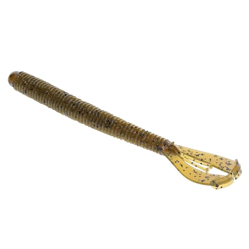Strike King Rage Twin Tail Menace Worm Soft Bait Fishing Lure, 6", 2 Rage Flange Tails - color: Green Pumpkin