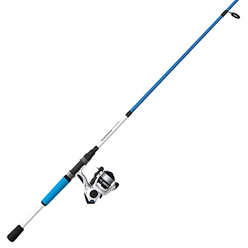 Zebco Roam Spinning Reel and Fishing Rod Combo, 6-Foot Fiberglass Fishing Pole, Split ComfortGrip Handle, Soft-Touch Handle Knob, Changeable Right- or Left-Hand Retrieve - style: Size 30 Reel - 6'6" Rod - Blue