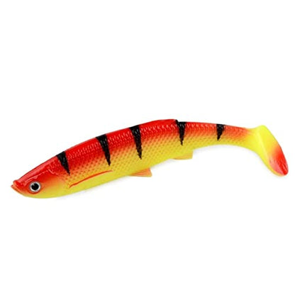 ZHENGYI 4pcs Paddle Tail 14.5g 120mm Fishing Soft Lures 3D Eyes T Tail Artificial Bait Plastic Pike Fishing Lures - color: C