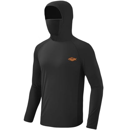 Palmyth Fishing Hoodie for Men Long Sleeve Sun Protection UV UPF 50+ Shirts - color: Black / Kraken Skull, size: X-Large