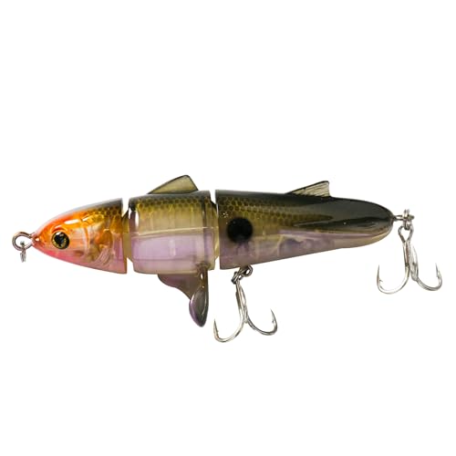 Fishing Lures for Trout Bass Multi Jointed Swimbaits 3D Bionic Fish Eye Swimming Lures Lifelike Hard Bait for Freshwater Saltwater - color: Orange