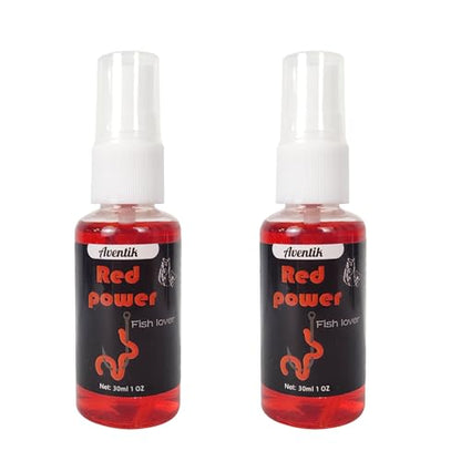 EUPHENG Fish Attractant Spray, for Fishing Bait or Lure, Ultimate Year-Round Effective, Add Active Amino Acids to Enhance Smell and Attract Bites, Suitable for Multi Fish and Fishing Styles - color: Red Power 1oz(2pcs)
