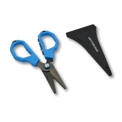 Serrated Blades 2.0 Fishing Scissors - Grip and Cut Fishing Lines with Precision, Non Slip Grip, Serrated Blades, Blue - color: Blue