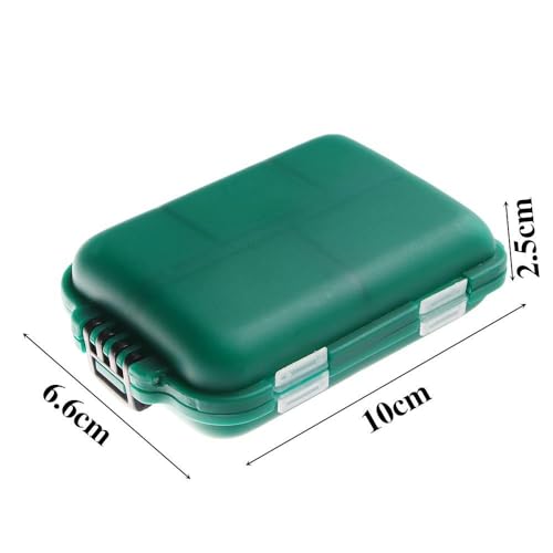 Lattice Fishing Tackle Storage Box Plastic Fishing Lure Case 10 x 6.6 x 2.5 cm Green Portable Tool Box