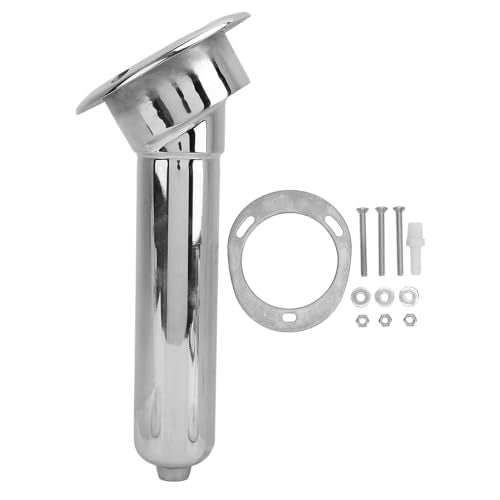 Heavy Duty Stainless Steel Deluxe Rod Holders, 2 in 1 Flush Mount Fishing Rod Pole Holders, 0 15 30 Degree Boat Fishing Rod Cup Holder 280mm Round Top Cup Holder for Yacht Ship - style: 30 Degrees