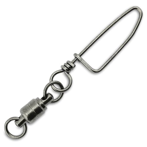 AFW Solid Brass Ball Bearing Snap Swivels with Welded Rings - Black Finish, Up to 450 lb Test Capacity, Patented Bullet Shaped Head for Reduced Water Resistance, Fluid Rotation - size: 1 pc, #10, 450 lb test
