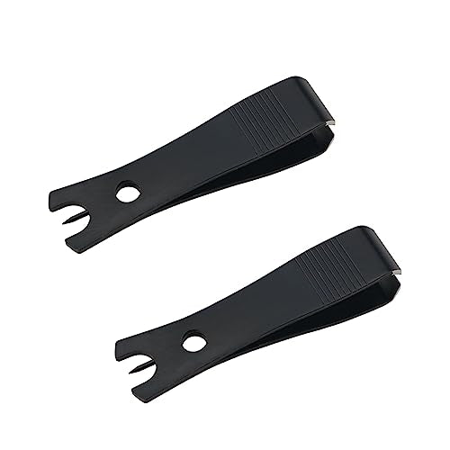 2PCS Black Stainless Steel Fishing Line Clipper Fishing Line Nipper Cutter Clipper with Hook Eye Cleaner Pin Fishing Stainless Steel Tool Black Fishing Nipper Line Cutter Cutting Tool