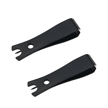 2PCS Black Stainless Steel Fishing Line Clipper Fishing Line Nipper Cutter Clipper with Hook Eye Cleaner Pin Fishing Stainless Steel Tool Black Fishing Nipper Line Cutter Cutting Tool