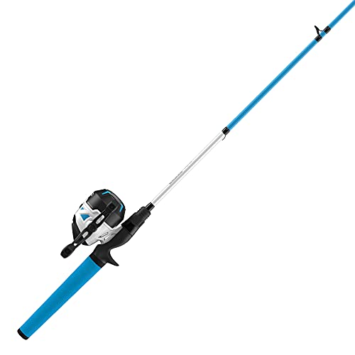 Zebco Roam Spincast Reel and Fishing Rod Combo, 6-Foot 2-Piece Fiberglass Fishing Pole with ComfortGrip Handle, Quickset Anti-Reverse Fishing Reel, Pre-Spooled with 10-Pound Zebco Line - color: Blue