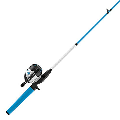Zebco Roam Spincast Reel and Fishing Rod Combo, 6-Foot 2-Piece Fiberglass Fishing Pole with ComfortGrip Handle, Quickset Anti-Reverse Fishing Reel, Pre-Spooled with 10-Pound Zebco Line - color: Blue
