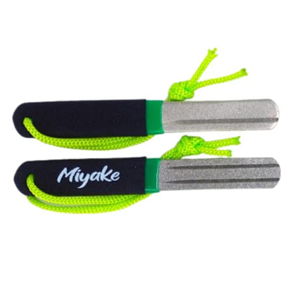 Miyake Fishing Hook Sharpener Hone Diamond File Portable Grinding Tool | Double Sided Diamond Grit 800/600, 4 inch, 1 Pack