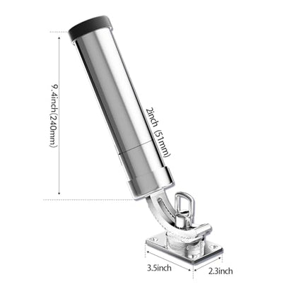 Rod Holders for Fishing Boat, 2 Pack Marine Grade Stainless Steel 316 Adjustable Swivel Deck Mount or Rail Mount Fishing Pole Holder - style: B Style