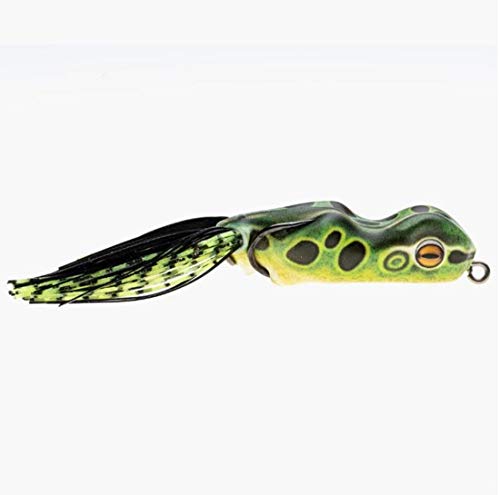 Scum Frog Trophy Series Topwater Bass Fishing Hollow Body Frog Lure with Weedless Hooks - color: Leopard, size: 5/8 Ounce