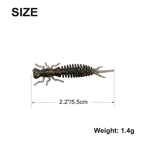 Soft Plastic Crawfish Bait Fishing Lure for Crappie, Bass, Bluegill, White Perch, Sunfish, Speckled Trout All Panfish Softlure Artificial Crayfish Lures Bait Drop Shot Rig Lure Slow Sinking - color: 5.5cm/1.4g - 50pcs