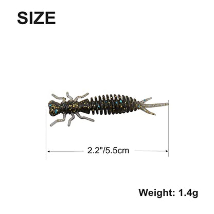 Soft Plastic Crawfish Bait Fishing Lure for Crappie, Bass, Bluegill, White Perch, Sunfish, Speckled Trout All Panfish Softlure Artificial Crayfish Lures Bait Drop Shot Rig Lure Slow Sinking - color: 5.5cm/1.4g - 50pcs