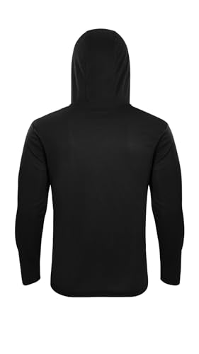 Men Hoodie Long Sleeve Shirts with Face Mask 5 Pack Fishing Workout Sun Protection Quick Dry Tops - color: 5-pack-black, size: XX-Large