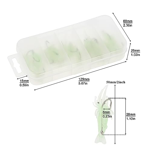 15pcs Soft Luminous Shrimp Lures, Realistic Fishing Lure Baits for Bass, Walleye, Trout & More