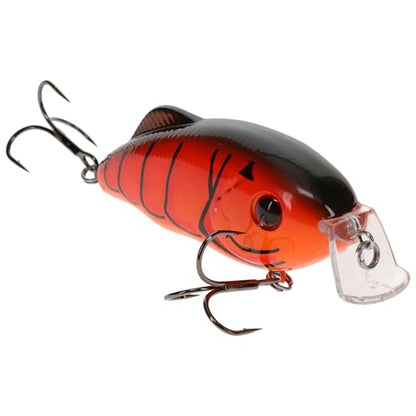 Strike King Hybrid Hunter Shallow Jr. Fishing Lure, Shallow Diving Crankbait, 90-Degree Bill, 3D Eyes, Loud Rattle, Dives 1 to 3-Feet,Size 4 & 6 Treble Hooks - color: Fire Craw, size: 1 oz