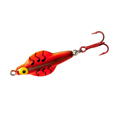 Lindy Rattl'N Flyer Spoon Hybrid Ice Fishing Lure Jigging Spoon - color: Orange Tiger, size: 1/4 oz