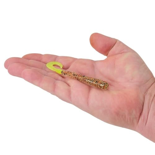 Berkley Berkley PowerBait Rib Worm - color: Gold Cracker/Chartreuse