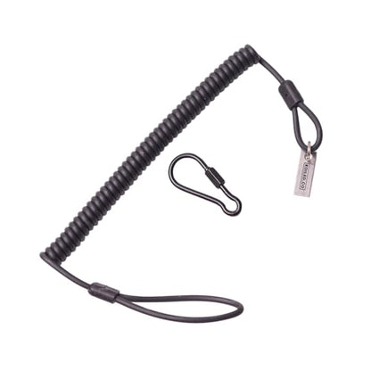 Retractable Kevlar Lanyard Keychain with Carabiner Clip — Military Grade, 265lb Breaking Strength — Heavy Duty Belt Tether for Keys, ID Badge, Tactical Gear, Security & EDC (Black)