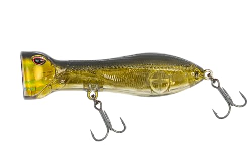 Nomad Design Chug Norris 72 Topwater Popper Lure – 3" - 3/8oz Floating Autotune Plug for Freshwater & Saltwater – Erratic Yet Natural Action - Proven on Big Bass and Smaller Saltwater Species - color: Hickory Ghost