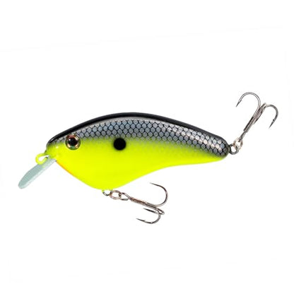 Strike King Hardliner Fishing Lure, Flat Sided Crankbait, Circuit Board Lip, Extra Tight Wobble, Size 4 Treble Hooks - color: Chartreuse Baitfish