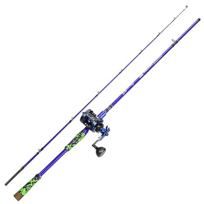 Sougayilang Inshore Saltwater Fishing Rods Combo, 7-Foot Spinning Rods and Casting Rods with Spinning/Trolling Reel - style: 7'0"casting Rod With Right Handed Reel