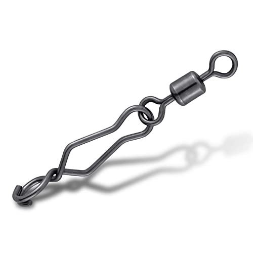 Dr.Fish 20 Pack Fishing Speed Clips with Barrel Swivel, Stainless Steel Lure Quick Clips Snap Swivels Freshwater - size: #6-66LB