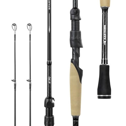KastKing Spartacus II Plus Twin-Tip Spinning & Casting Rods, IM6 Graphite Blanks, Stainless Steel Frame with Zirconium Oxide Rings, 2-Piece Rods with Extra Tip Section, PTS, No-Slip Grip, Hook Keeper - size: 7'0"- M- Fast (2 Pcs+ Extra Tip), style: Spin