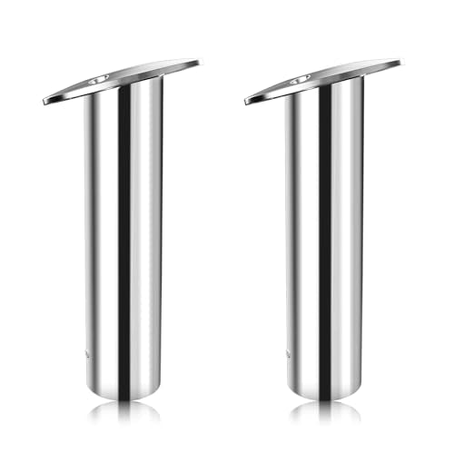 Fishing Rod Holder 2 Pack, 316 Stainless Steel 15/30/90 Degree Rod Holders for Fishing Boat, Flush Mount with Cap, Heavy Duty