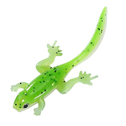 Dr.Fish 6 Pack Soft Plastic Frog Baits, 3.2 Inches Tadpole Swimbaits Frog Lures Bass Crappie Lures Creature Lizard Bait Shad Drop Shot Panfish Bluegill - color: Green