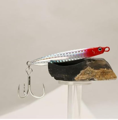 Saltwater Fishing Lures Fishing Jigs Fishing Spoons for Striped bass, Pompano, Spanish Mackerel ，Bluefish - color: Red (3pcs), size: 2.13 oz / 60 g