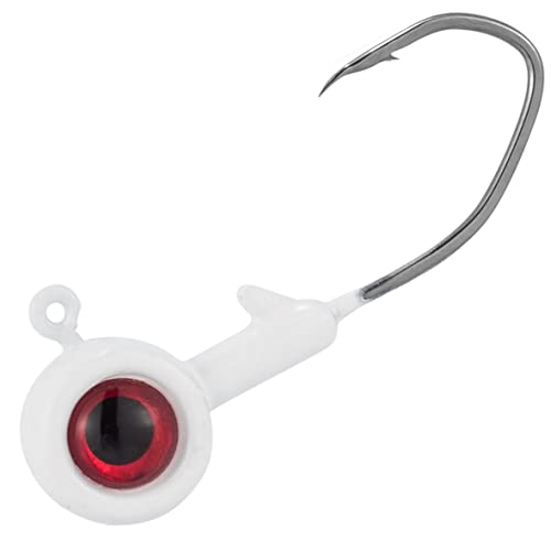 Dr.Fish Crappie Jig 3D Eyes Fishing Jig Head Freshwater Crappie Trout Panfish Hook Bass Fishing Lure 1/32oz 1/16oz 1/8oz - color: White, size: 1/8oz(#2)-30 Pack