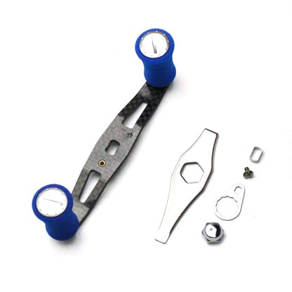 Mr. Z 95mm Carbon Fiber Baitcasting Reel Handle Compatible for Abu Garcia Shimano Daiwa Light Weight Low Profile Casting Reel - color: CAMO Blue, size: Right-handed