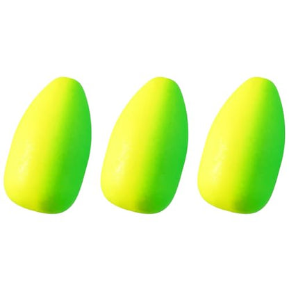 Alwonder 60-Pack Fishing Floats Bobbers Oval Bullet Foam Rig Floats Pompano Surf Ice Fly Fishing Trolling Fish Finder Bottom Live Bait Rigs Float for Bass Trout Walleye Crappie Redfish Bluegill - color: Chartreuse, size: Medium-0.37*0.65"
