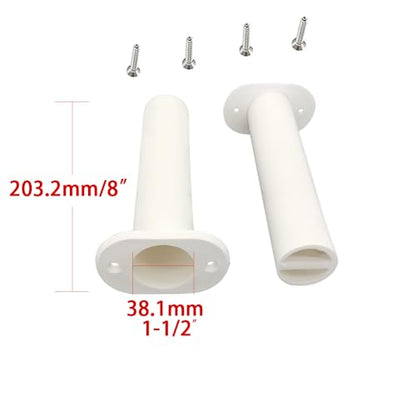 Fishing Rod Holder Plastic with UV 90 Degree Flush Mount 2PCS for Yacht and Boats - style: White