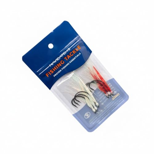 Fish Skin Teaser - Hand-Tied Japanese Maruseigo #28 Assist Hook for Haddock, Shad, Striped Bass, Bluefish & Fluke - Soft Plastic/Metal Jig Assist Hook