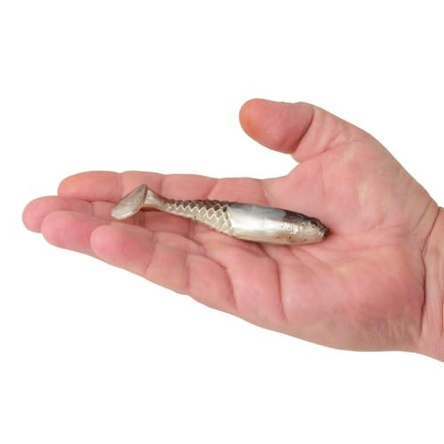 Berkley PowerBait Paddlin' PowerStinger Fishing Soft Bait - color: Green Pumpkin Pearl White, size: 4 1/4"