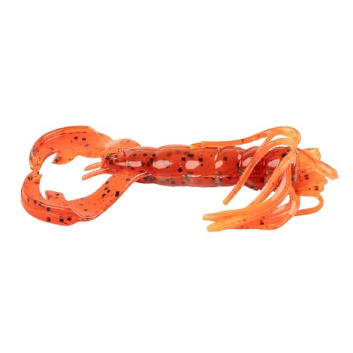 Strike King (RGBLCRW-900) Baby Luau Craw Fishing Lure, Skirted Soft Plastic Finesse Creature Bait, High Action Claws and Skirt, Patented Rage Flange, 3-Inches, 9-Pack, Fire Craw